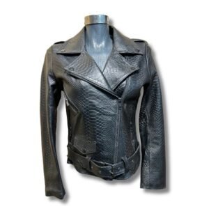 chamarra hilda efecto vibora color negro para mujer