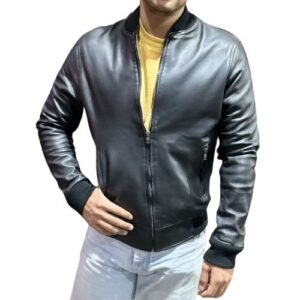 chamarra universitaria color negro para hombre