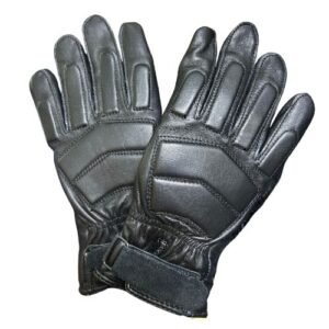guantes de piel para biker negros